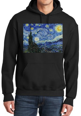 The Starry Night Pullover Hoodie - Black