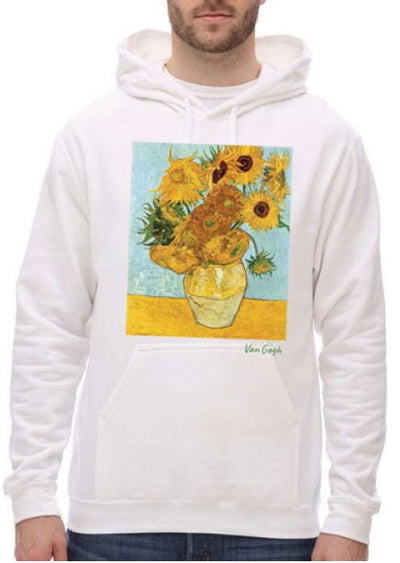 Sunflowers Pullover Hoodie - White