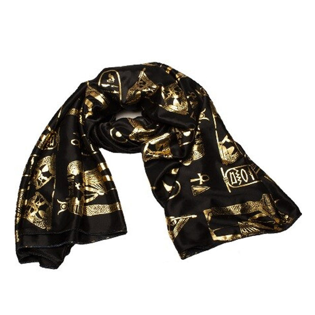 Black And Gold Pharaonic Design Scarf