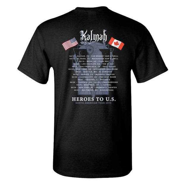 KALMAH Heroes to U.S. 2019 NA Tour Dates T-shirt