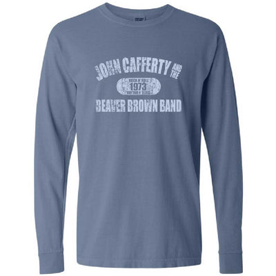 JOHN CAFFERTY Distressed 1973 Logo Blue Long Sleeve