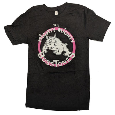 MIGHTY MIGHTY BOSSTONES Vintage Bulldog Pink Circle Heather Black T-Shirt